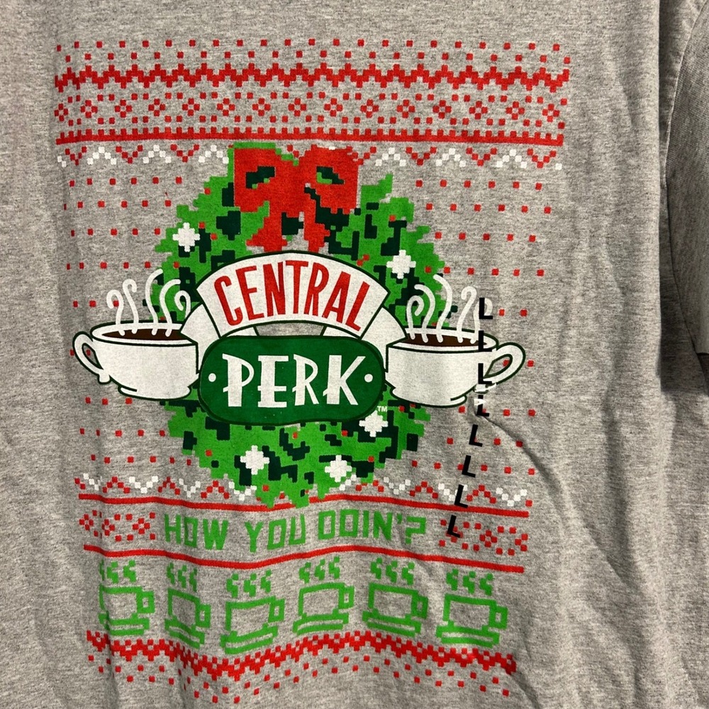 Friends Central Perk Christmas T-Shirt How You Doin' Holiday Tee‎ large - Picture 2 of 6
